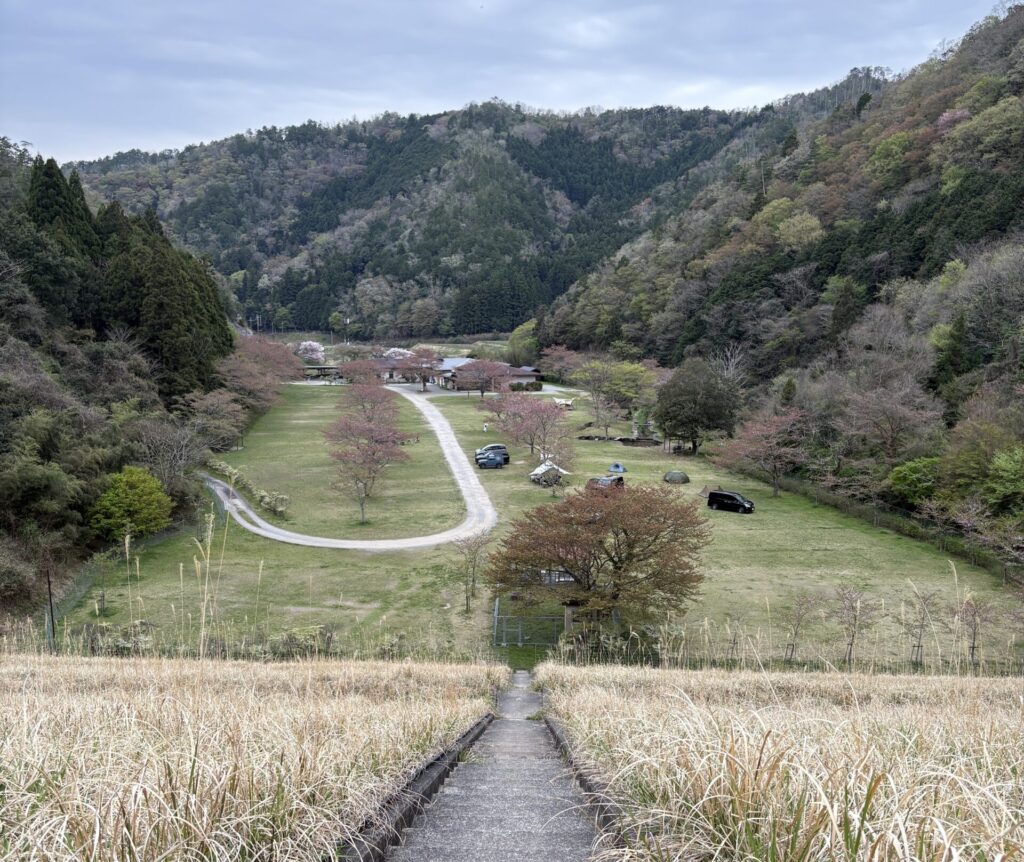 ハイマート佐仲のダムの上部からみた全体風景